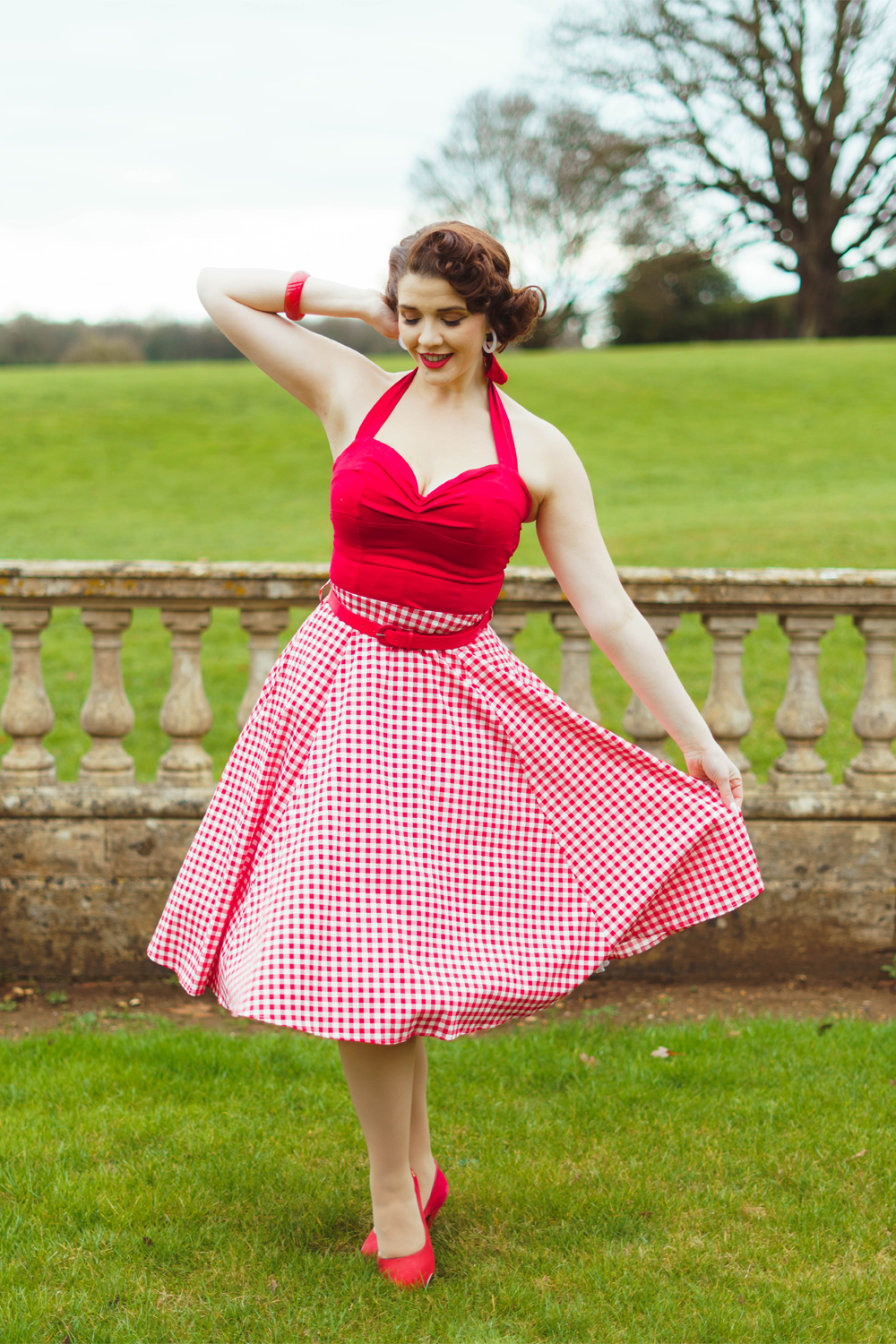 Rosie Gingham Swing Skirt